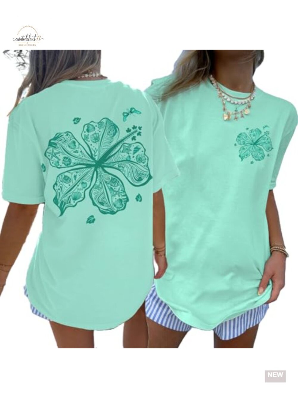 Oversized Graphic Y2K T-Shirt for Women Teens Summer Western Flower Baggy Tee